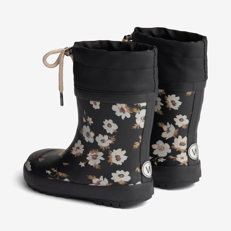 Wheat Footwear Thermo Rubber Boot Print Rubber Boots 0035 black flowers