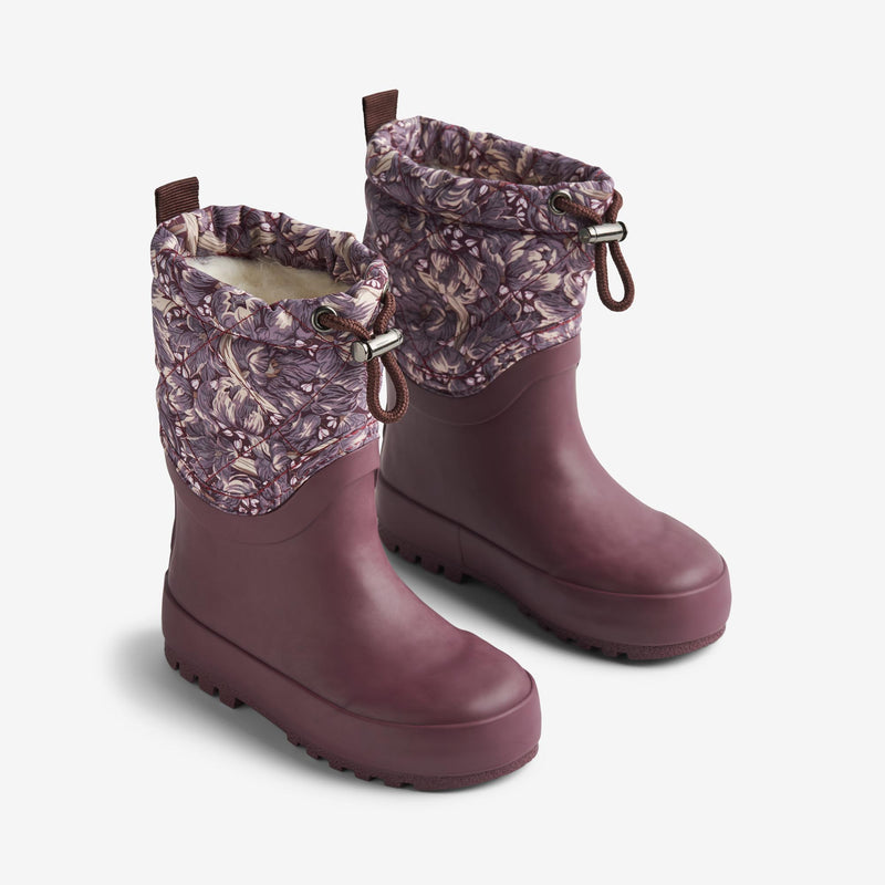 Wheat Footwear Thermo Snowboot Drizzle Rubber Boots 1177 purple tulips