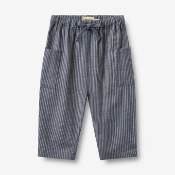 Wheat Main Trousers Arne Trousers 1312 greyblue slub stripe