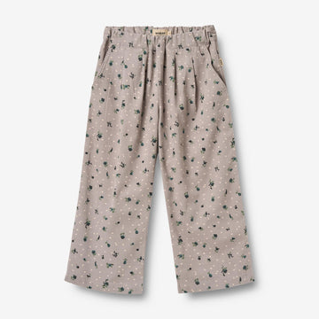 Wheat Main Trousers Thinka Trousers 9553 dusty purple flower hearts
