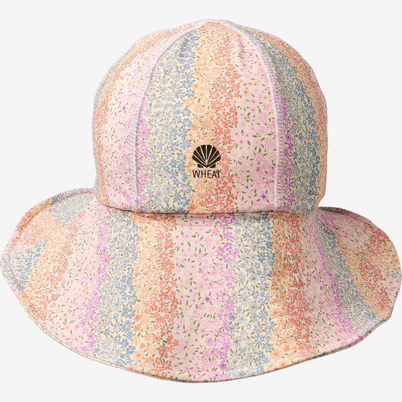 Wheat Main UV Sun Hat Swimwear 9506 rainbow flowers