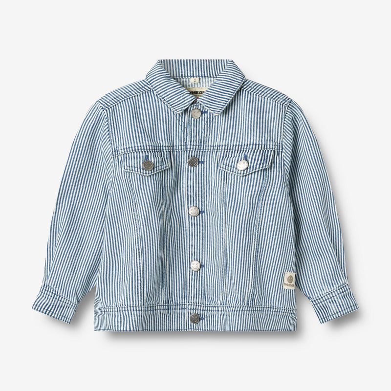 Wheat Collab Wheat x Pernille Teisbæk | Denim jacket Vive Jackets 9452 ink stripe