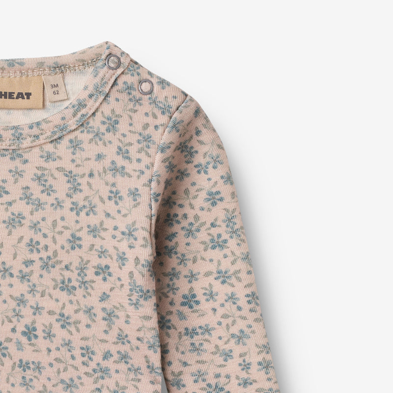 Wheat Wool Wool Body L/S Lucca Underwear/Bodies 1481 blue flowers