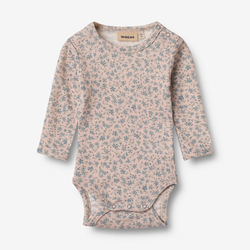 Wheat Wool Wool Body L/S Lucca Underwear/Bodies 1481 blue flowers
