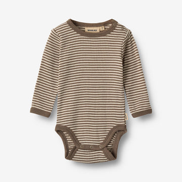 Wheat Wool Wool Body L/S Lucca Underwear/Bodies 9578 wood stripe