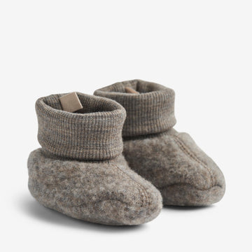 Wheat Wool Wool Fleece Booties Lei Accessory 3015 brown melange