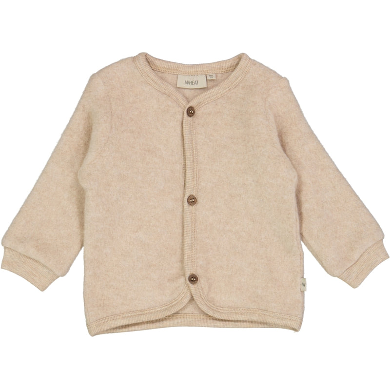 Wheat Wool Wool Fleece Cardigan Sweatshirts 3204 khaki melange