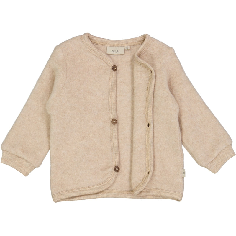 Wheat Wool Wool Fleece Cardigan Sweatshirts 3204 khaki melange