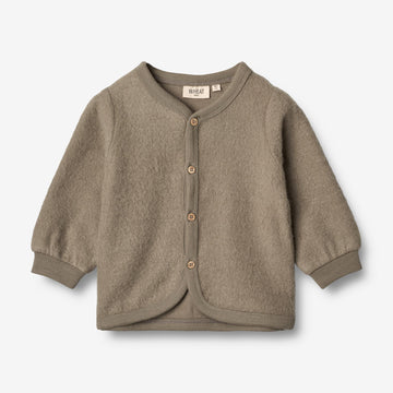 Wheat Wool Wool Fleece Cardigan | Baby Sweatshirts 0099 grey stone