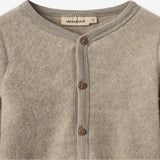 Wheat Outerwear Wool Fleece Cardigan Kari Cardigan 3204 khaki melange