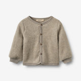 Wheat Outerwear Wool Fleece Cardigan Kari Cardigan 3204 khaki melange