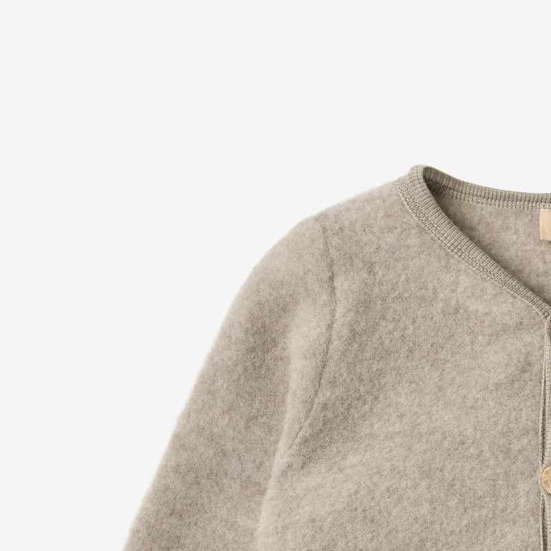 Wheat Wool Wool Fleece Cardigan Kari Sweatshirt 3204 khaki melange