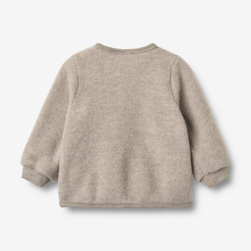 Wheat Wool Wool Fleece Cardigan Kari Sweatshirt 3204 khaki melange