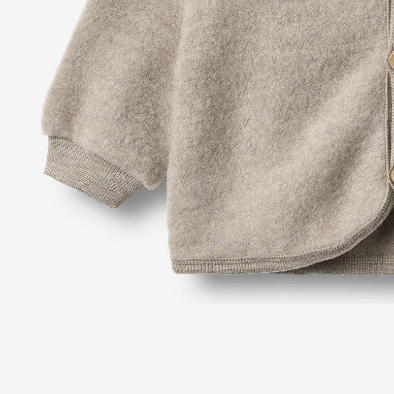 Wheat Wool Wool Fleece Cardigan Kari Sweatshirt 3204 khaki melange