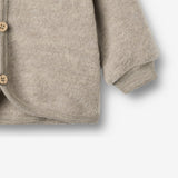 Wheat Wool Wool Fleece Cardigan Kari Sweatshirt 3204 khaki melange
