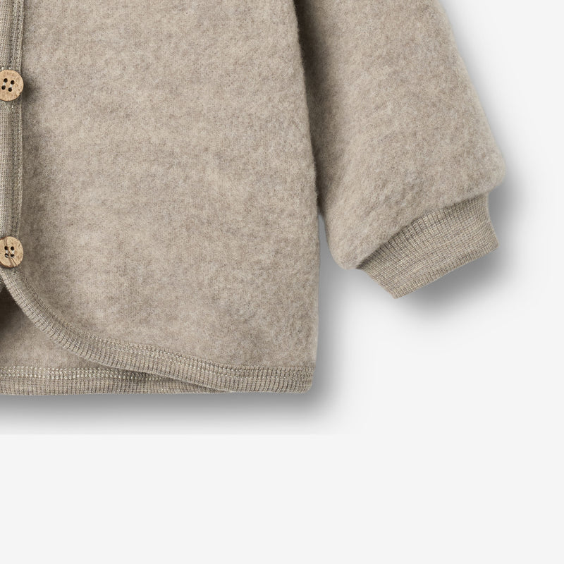 Wheat Wool Wool Fleece Cardigan Kari Sweatshirt 3204 khaki melange