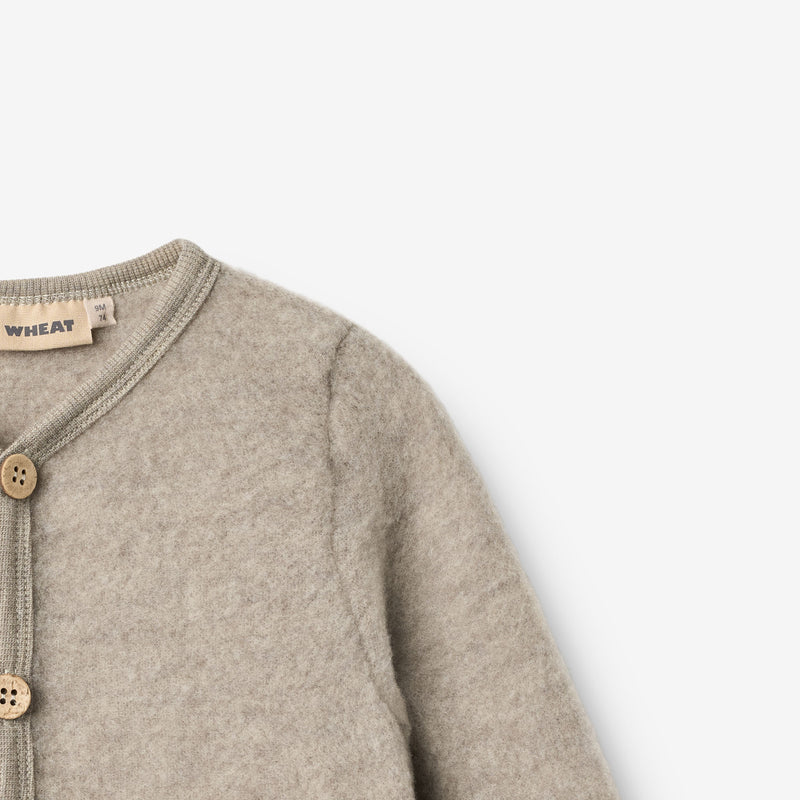 Wheat Wool Wool Fleece Cardigan Kari Sweatshirt 3204 khaki melange