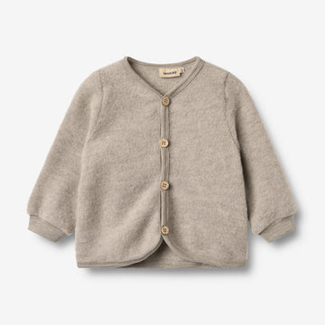 Wheat Wool Wool Fleece Cardigan Kari Sweatshirt 3204 khaki melange