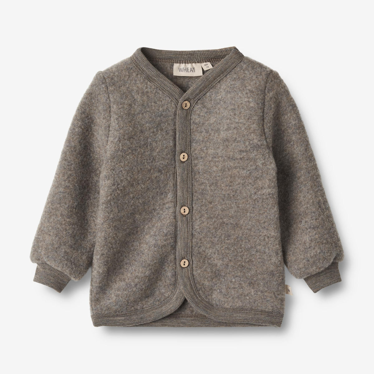 Wool Fleece Cardigan Kari - brown melange – Wheat.eu