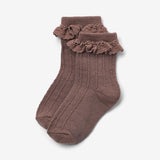 Wheat Main Wool Lace Socks Nora Socks/Tights 3008 shadow brown