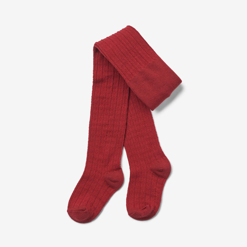 Wheat Main Wool Lace Tights Karla Socks/Tights 2080 cherry red