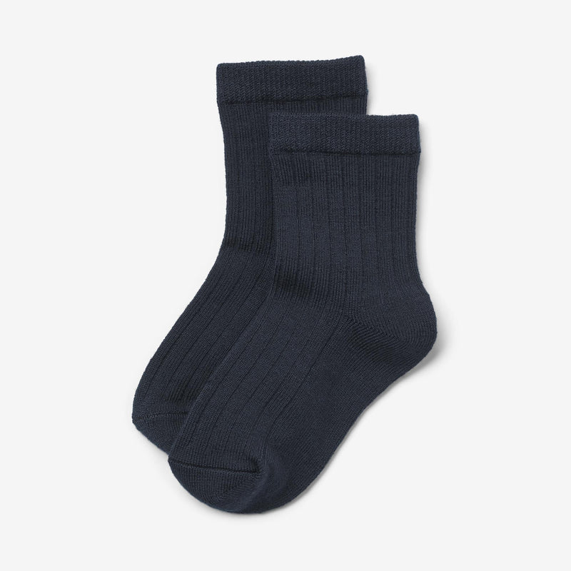 Wheat Main Wool Rib Socks Vilde Socks/Tights 1432 navy