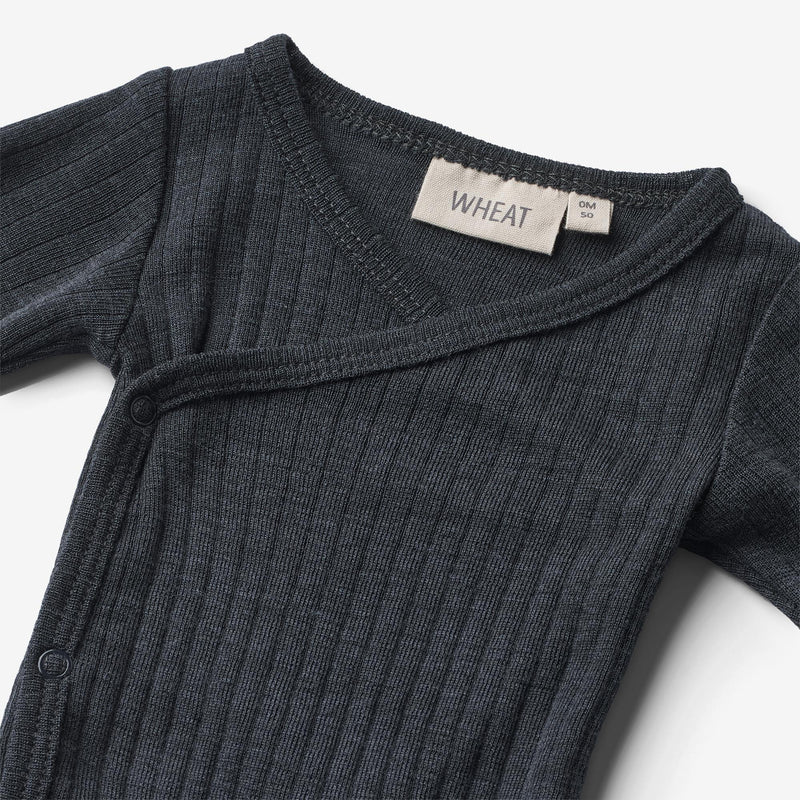 Wheat Wool Wool Silk Body L/S Willow Underwear/Bodies 1432 navy