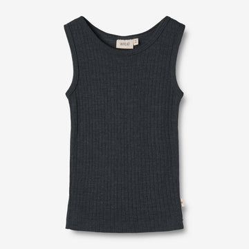 Wheat SMU Wool Silk Singlet Iggy Jersey Tops and T-Shirts 1432 navy