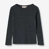 Wheat SMU Wool Silk t-shirt L/S Alfie Jersey Tops and T-Shirts 1432 navy