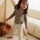 Wheat Wool Wool Silk t-shirt L/S Alfie Jersey Tops and T-Shirts 3204 khaki melange