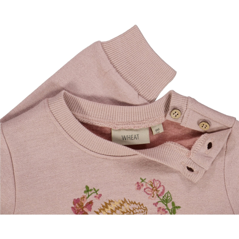 Wheat Main Wool Sweatshirt Hedgehog Embroidery Sweatshirts 2487 rose powder