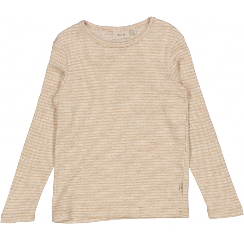 Wheat Wool Wool T-Shirt LS Jersey Tops and T-Shirts 3206 khaki stripe