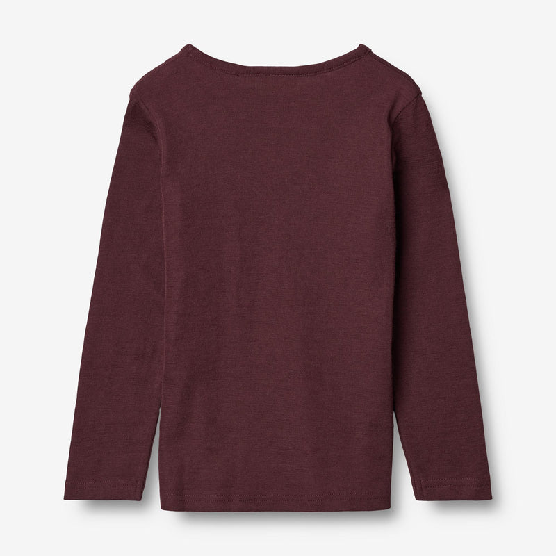 Wheat Wool Wool T-Shirt LS Jersey Tops and T-Shirts 2118 aubergine