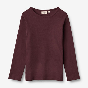 Wheat Wool Wool T-Shirt LS Jersey Tops and T-Shirts 2118 aubergine