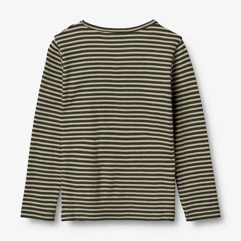 Wheat Wool Wool T-Shirt LS Jersey Tops and T-Shirts 4142 green stripe