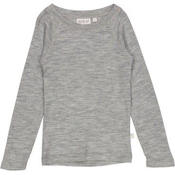 Wheat Wool Wool T-Shirt LS Jersey Tops and T-Shirts 0224 melange grey