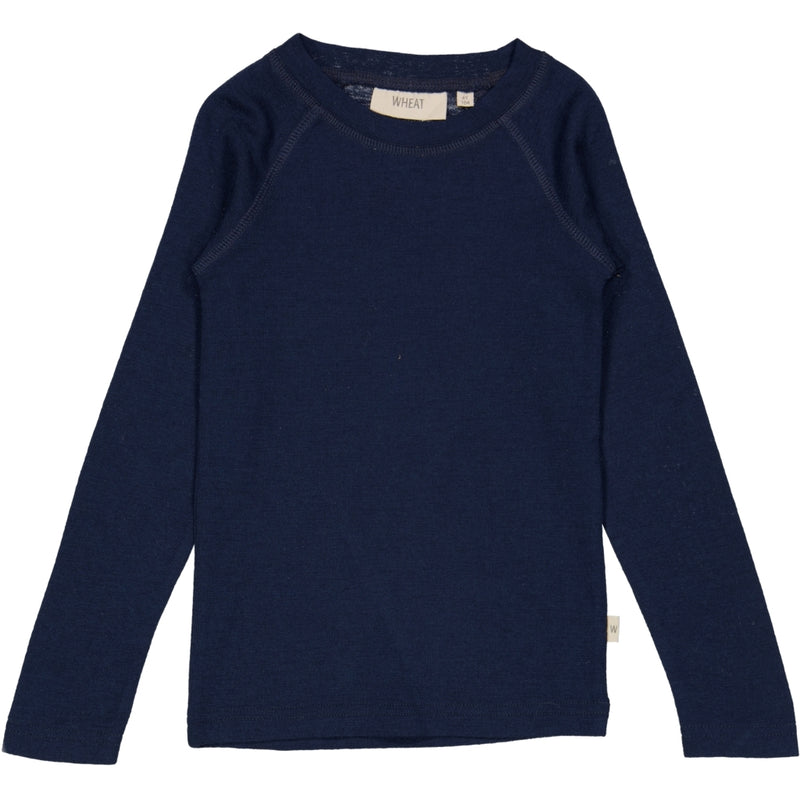 Wheat Wool Wool T-Shirt LS Jersey Tops and T-Shirts 1432 navy