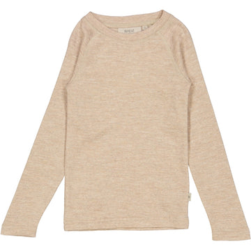 Wheat Wool Wool T-Shirt LS Jersey Tops and T-Shirts 3204 khaki melange