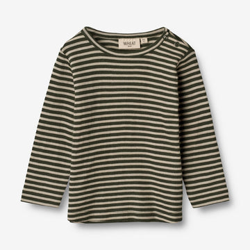 Wheat Wool Wool T-Shirt LS | Baby Jersey Tops and T-Shirts 4142 green stripe