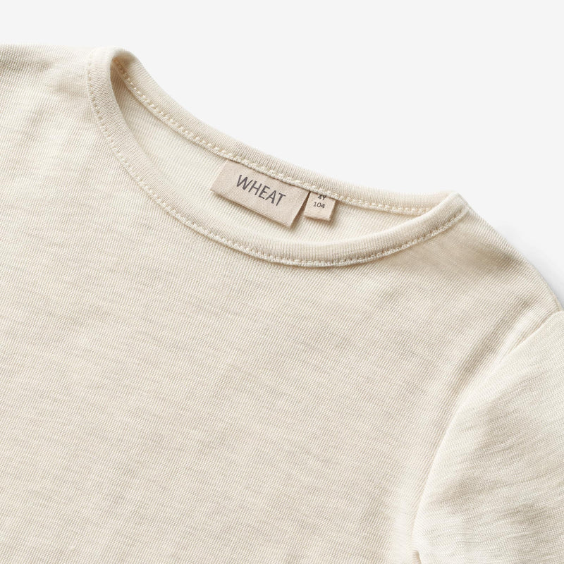 Wheat Wool Wool T-Shirt L/S Alfie Jersey Tops and T-Shirts 1141 eggshell melange
