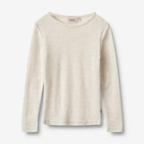 Wheat Wool Wool T-Shirt L/S Alfie Jersey Tops and T-Shirts 1141 eggshell melange