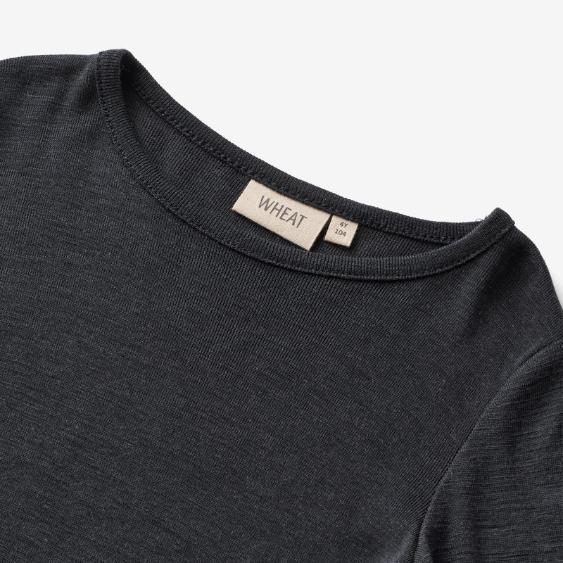 Wheat Wool Wool T-Shirt L/S Alfie T-Shirt 1432 navy