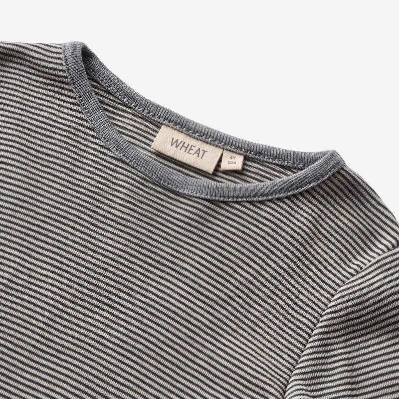 Wheat Wool Wool T-Shirt L/S Alfie Jersey Tops and T-Shirts 1433 navy stripe