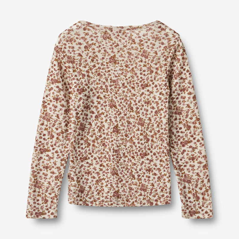 Wheat Wool Wool T-Shirt L/S Alfie T-Shirt 2475 rose flowers