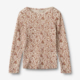Wheat Wool Wool T-Shirt L/S Alfie T-Shirt 2475 rose flowers