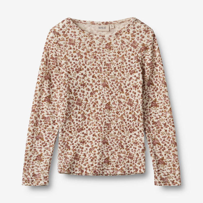Wheat Wool Wool T-Shirt L/S Alfie T-Shirt 2475 rose flowers