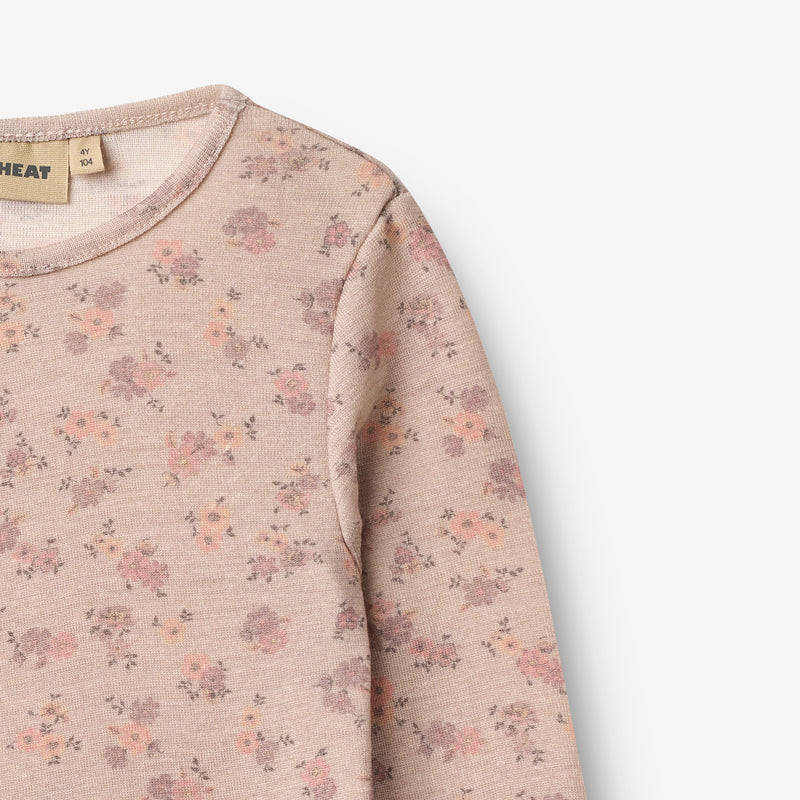 Wheat Wool Wool T-Shirt L/S Alfie Jersey Tops and T-Shirts 1358 lilac flowers