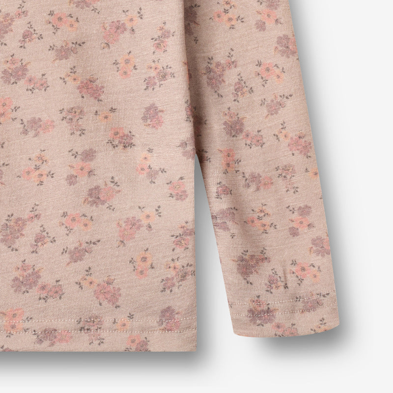 Wheat Wool Wool T-Shirt L/S Alfie Jersey Tops and T-Shirts 1358 lilac flowers