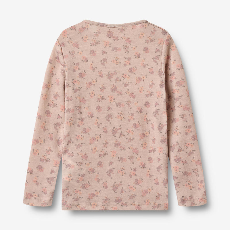 Wheat Wool Wool T-Shirt L/S Alfie Jersey Tops and T-Shirts 1358 lilac flowers