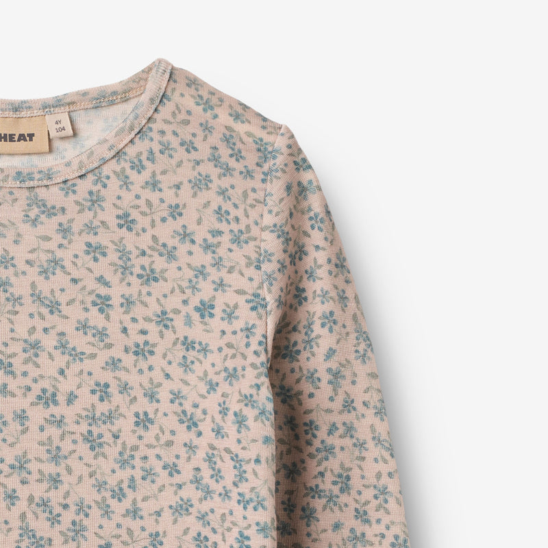 Wheat Wool Wool T-Shirt L/S Alfie Jersey Tops and T-Shirts 1481 blue flowers
